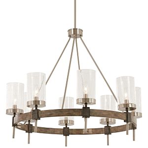 Minka Lavery Bridlewood 8 Light 32 Inch Transitional Chandelier in Stone Grey with Brushed Nickel