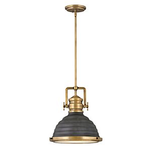 Hinkley Keating 1-Light Pendant In Heritage Brass With Aged Zinc Accents