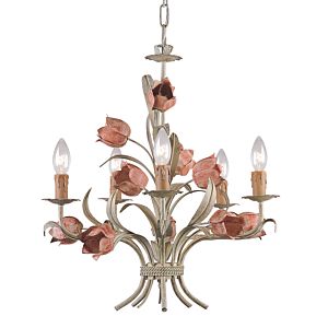 Crystorama Southport 5 Light 22 Inch Traditional Chandelier in Sage And Rose