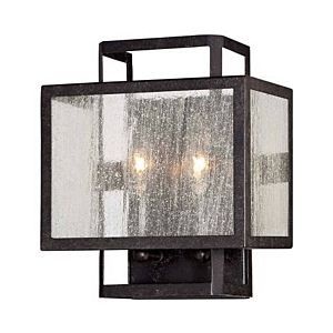 Minka Lavery Camden Square 2 Light 10 Inch Wall Sconce in Aged Charcoal