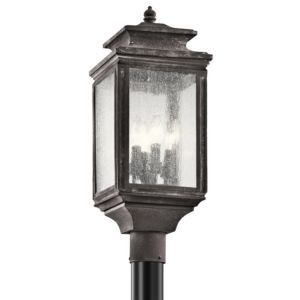 Kichler Wiscombe Park 4 Light 23.25 Inch Outdoor Post Lantern in Weathered Zinc