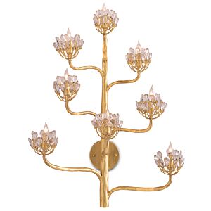 Currey & Company 8 Light 32 Inch Agave Americana Gold Wall Sconce in Dark Contemporary Gold Leaf