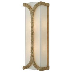 Currey & Company 2-Light 24" Carthay Wall Sconce in Natural and Dark Contemporary Gold Leaf