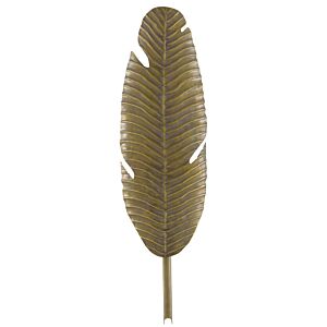 Currey & Company 28 Inch Tropical Leaf Wall Sconce in Vintage Brass