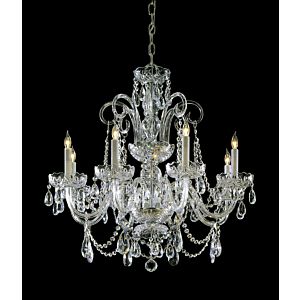 Crystorama Traditional Crystal 8 Light 27 Inch Traditional Chandelier in Polished Brass with Clear Spectra Crystals