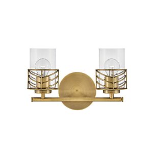 Hinkley Della 2-Light Bathroom Vanity Light In Lacquered Brass