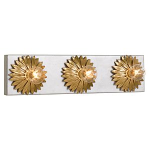 Crystorama Broche 3 Light 18 Inch Bathroom Vanity Light in Antique Gold And Antique Silver