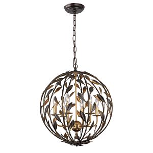 Crystorama Broche 6 Light 25 Inch Traditional Chandelier in English Bronze And Antique Gold