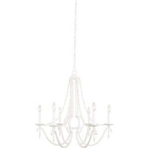 Acadia 6-Light Chandelier in Distressed White