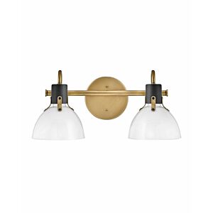 Hinkley Argo 2-Light Bathroom Vanity Light In Heritage Brass
