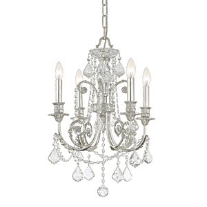 Crystorama Regis 4 Light 25 Inch Mini Chandelier in Olde Silver with Clear Spectra Crystals
