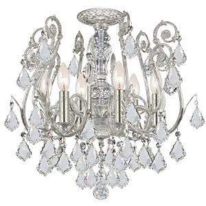 Crystorama Regis 6 Light 20 Inch Ceiling Light in Olde Silver with Clear Hand Cut Crystals