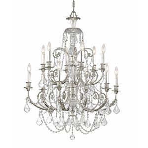 Crystorama Regis 12 Light 41 Inch Traditional Chandelier in Olde Silver with Clear Spectra Crystals