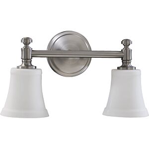 Rossington 2-Light Bathroom Vanity Light in Satin Nickel