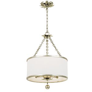  Broche Traditional Chandelier in Antique Silver