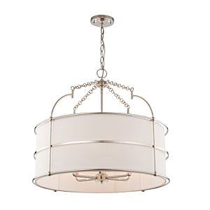 Kalco Carson 6 Light Contemporary Chandelier in Polished Nickel