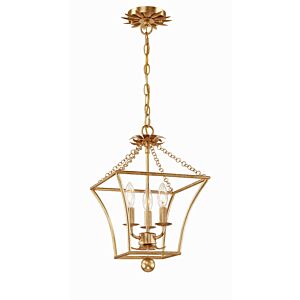 Broche 3-Light Lantern in Antique Gold