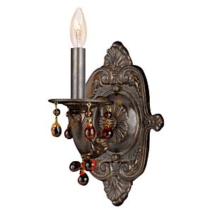 Crystorama Paris Market 10 Inch Wall Sconce in Venetian Bronze with Murano Crystals