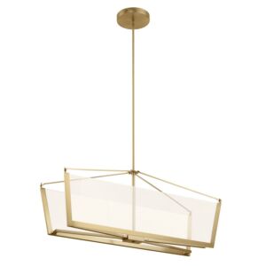 Calters 2-Light LED Linear Chandelier in Champagne Gold