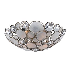 Crystorama Palla 3 Light 16 Inch Ceiling Light in Antique Silver with Hand Cut Crystal Crystals