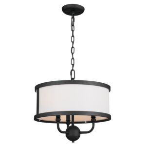 Heddle 3-Light Chandelier with Semi-Flush in Textured Black