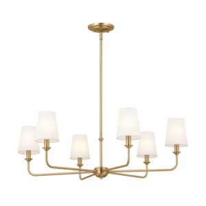 Pallas 6-Light Chandelier in Brushed Natural Brass