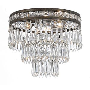 Crystorama Mercer 3 Light 11 Inch Ceiling Light in English Bronze with Clear Hand Cut Crystals