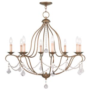 Chesterfield 8-Light Chandelier in Hand Applied Antique Gold Leaf