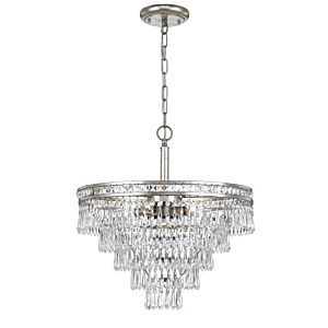 Crystorama Mercer 6 Light 18 Inch Traditional Chandelier in Olde Silver with Hand Cut Crystal Crystals