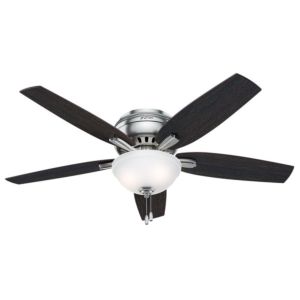 Hunter Newsome Low Profile 52 Inch Ceiling Fan in Brushed Nickel