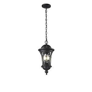 Z-Lite Doma 3-Light Outdoor Chain Mount Ceiling Fixture Light In Black