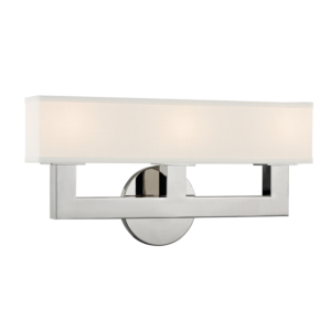 Hudson Valley Clarke 3 Light 8 Inch Wall Sconce in Polished Nickel