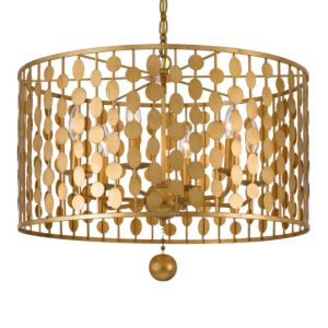 Crystorama Layla 6 Light 13 Inch Transitional Chandelier in Antique Gold
