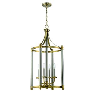Craftmade Stanza 4-Light Foyer Light in Brushed Polished Nickel with Satin Brass