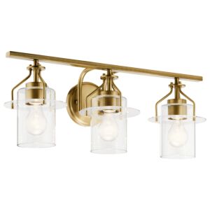 Everett 3-Light Bathroom Vanity Light in Brushed Brass