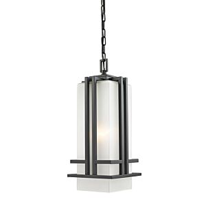 Z-Lite Abbey 1-Light Outdoor Chain Mount Ceiling Fixture Light In Outdoor Rubbed Bronze