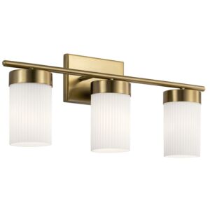 Ciona 3-Light Bathroom Vanity Light in Brushed Natural Brass