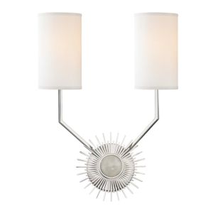 Hudson Valley Borland 2 Light 18 Inch Wall Sconce in Polished Nickel