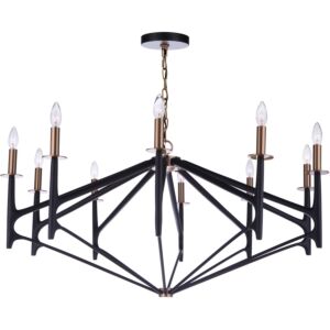 Craftmade The Reserve 10 Light Chandelier in Flat Black with Painted Nickel