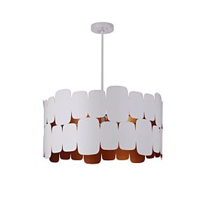 Craftmade Sabrina 5-Light Pendant in Matte White with Gold Luster