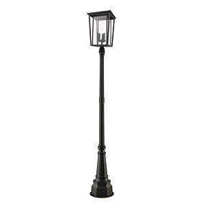 Z-Lite Seoul 3-Light Outdoor Post Mounted Fixture Light In Oil Rubbed Bronze