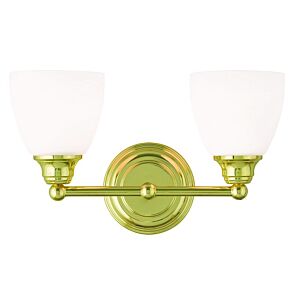 Somerville 2-Light Bathroom Vanity Light in Polished Brass