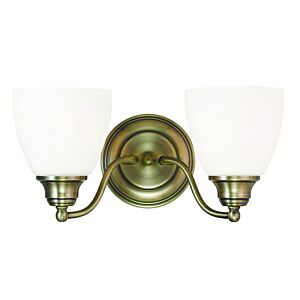 Somerville 2-Light Bathroom Vanity Light in Antique Brass