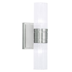 Midtown 2-Light Bathroom Vanity Light in Brushed Nickel