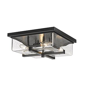 Z-Lite Sana 4-Light Outdoor Flush Ceiling Mount Fixture Ceiling Light In Black