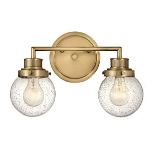 Hinkley Poppy 2-Light Bathroom Vanity Light In Heritage Brass