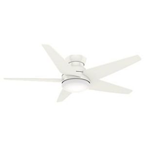 Casablanca Isotope Low Profile 44 Inch Indoor Flush Mount Ceiling Fan in Fresh White