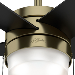 Hunter Claudette 2 Light 52 Inch Indoor Ceiling Fan in Modern Brass