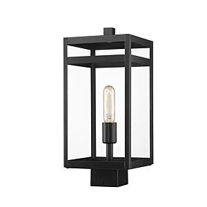 Z-Lite Nuri 1-Light Outdoor Post Mount Fixture Light In Black