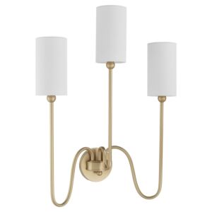 Charlotte 3-Light Wall Mount in Aged Brass
